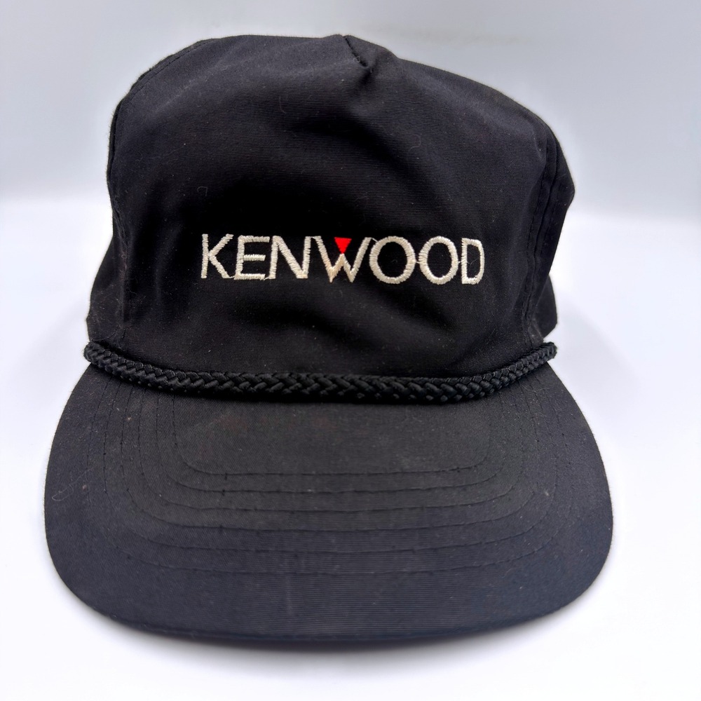 Vintage Kenwood Electronics Otto Cap Black Rope Snapback Hat Promo Audio Tech
